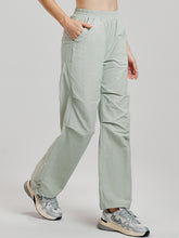 Women's pants with loose straight drawstring pockets for sports and leisure, outdoor hiking and mountaineering